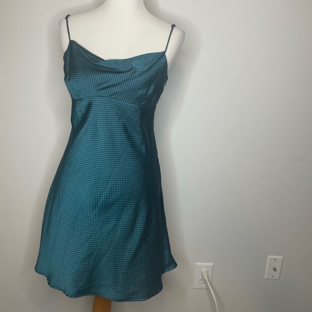 Blush Boutique- Green White Dot Dress